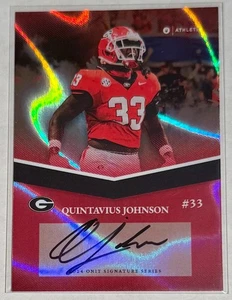 Quintavius Johnson 2024 Onit Athlete On Card Auto Georgia Bulldogs Football - Picture 1 of 2