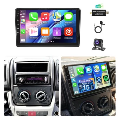 4+64GB Für Fiat Ducato Citroën Jumper 2007-2023 Android 15.0 Autoradio KAM DAB+ - Bild 1 von 4