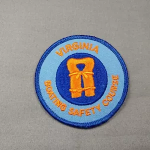 Virginia Boating Safety Course Blue Orange Life Vest 3" Twill Patch - Picture 1 of 2