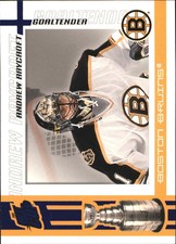 2003-04 (BRUINS) Pacific Quest for the Cup Blue #9 Andrew Raycroft/150