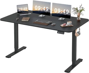 Electric Height Adjustable Standing Desk Large 55 X 24 Inches Sit Stand up Desk - Picture 1 of 12