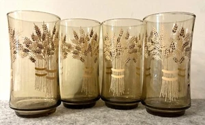 4 Vintage Libbey Franco Wheat Amber 5.25" Tumblers # 2774 - Picture 1 of 3