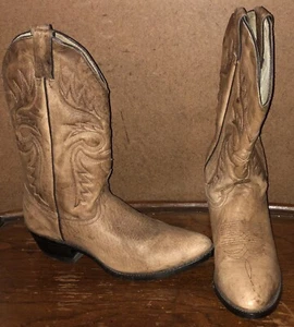 Abilene 6075 Brown Leather Cowboy Western Boots Men’s Size 8D Made USA - Picture 1 of 19