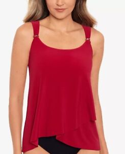 MSRP$142. Miraclesuit Plus Size Solid Dazzle Tankini Top  Red SIZE 18W 3E-014