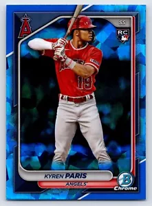2024 Bowman Chrome Refractor Sapphire Edition Kyren Paris #64 Rookie RC Angels - Picture 1 of 2