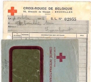 Belgien *ROTES KREUZ* Fensterdeckel 1946 ORIGINALINHALT Schweiz Genf HH42 - Bild 1 von 3