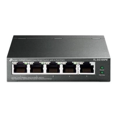 TP-Link TL-SG105PE 5-Port-Gigabit-Easy-Smart-Switch mit 4 PoE+-Ports Schwarz - Bild 1 von 4