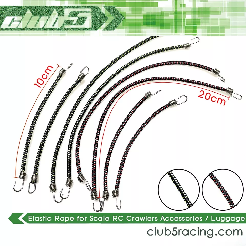 Scale Bungee Cords Set ( 8 pcs ) for RC Crawlers (B, Red / Green), Axial,TRX-4 - Image 1 of 4