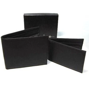 CONVERTIBLE BILLFOLD + PASSCASE WALLET Buxton Black Faux Leather RFID Mens Boxed - Picture 1 of 11