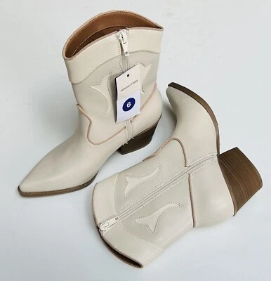 Botas de Vaquero Universal Thread SHANA Marfil Media pantorrilla del Oeste ~ Para Mujer Talla 6 ~ ¡NUEVAS CON ETIQUETAS! Foto 1 de 4