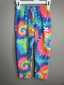 HURLEY Girls Size XXS 4-5 Rainbow Tie-Dye Jogger Sweatpants - Picture 1 of 3