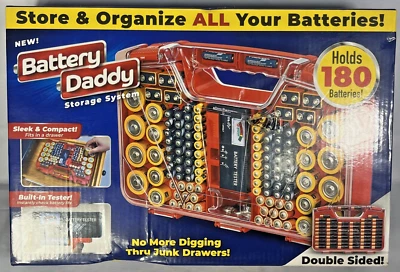 180 Battery Daddy Storage System Caddy Organizer with Case and Tester - Image 1 of 4
