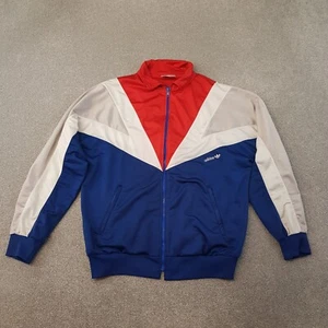 Adidas Giacca Uomo Track Large Blu Rosso Shell Firebird Originale Trifoglio Vintage SST - Foto 1 di 10