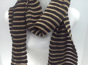 Bufanda larga de invierno para mujer NFL Saints RALPH LAUREN negra dorada a rayas - precio de venta sugerido por el fabricante 52 USD - Imagen 1 de 7