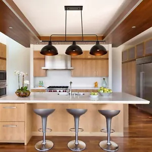 Rustic 3-Light Chandelier Kitchen Island Pendant Lamp Industrial Ceiling Fixture - Picture 1 of 14