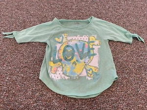 Justice Girls Glitter Love Thin Knit Green Top Size 12 - Picture 1 of 4