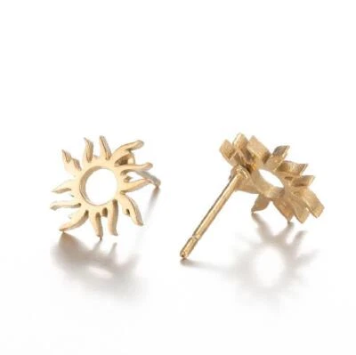 2 пары сережек из нержавеющей стали Sunshine, Sunburst, 4 цвета оптом FJS79-419 - Изображение 1 из 4