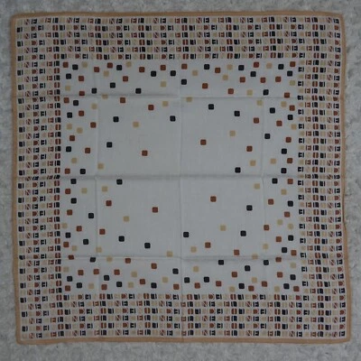 L816 CELINE Blanco Logo Algodón Bufanda Bufandas Bolsillo Cuadrado 21.5" X 22" Foto 1 de 4