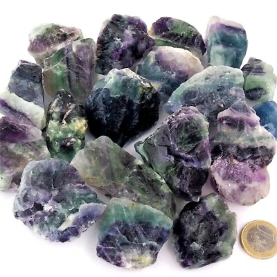 300 g Regenbogen Fluorit Rohsteine bunt je 20 - 50 mm Wassersteine Edelsteine - Bild 1 von 4