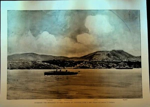 A guardia dell'ingresso al porto di Santiago 3 giugno 1898 stampa Carlton T Chapman - Foto 1 di 1
