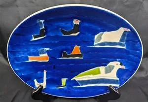 West Elm Mizuki Goto Seagull Oval Plate Platter Collector's Edition Cobalt Blue - Picture 1 of 4