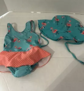 Bebé Niña iPLAY Talla 12m Una Pieza Traje de Baño Flamenco Upf 50+ y Sombrero j221 - Imagen 1 de 2