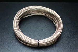 CABLE DE ALTAVOZ TRANSPARENTE CALIBRE 12 25 FT AWG CABLE ALIMENTACIÓN TIERRA TRENZADO HOGAR COCHE - Imagen 1 de 8