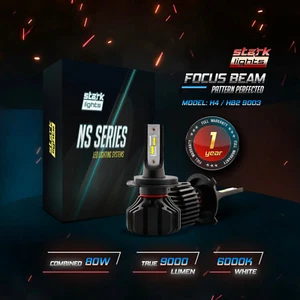 Stark NS 80W 9000LM Sin Ventilador Kit Bombillas de Faro Blanco 6K Hi Lo - H4 HB2 9003 - Imagen 1 de 8
