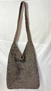 The Sak Handbag Crochet Knit Woven Shoulder Bag Brown Purse Boho Hobo Wear - Picture 1 of 5