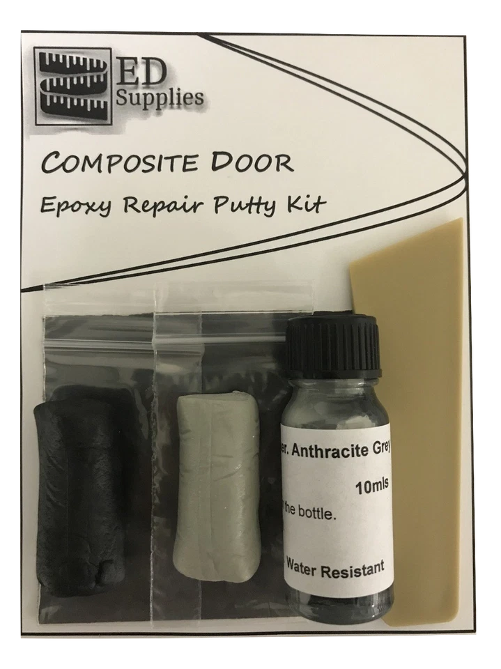 ED SUPPLIES Anthracite Grey Composite/Front Door Epoxy Repair Putty Kit - Chips & Cracks.
