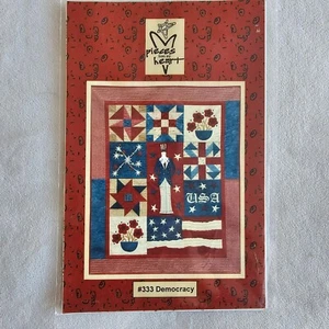Pieces of my Heart 333 Democracy Patriotic Americana Quilt Pattern USA Uncle Sam - Picture 1 of 3