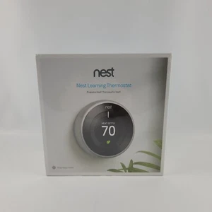 Termostato di apprendimento Google Nest 3a generazione sigillato parte in acciaio inox # T3007ES - Foto 1 di 8