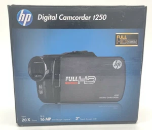 Hp Digital Camcorder t250 Touch Screen 5x Optical Zoom Tested & Working Purple - Picture 1 of 11