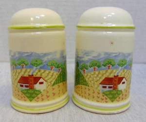 Vintage Ceramic Salt and Pepper Shakers Farm House - Picture 1 of 4