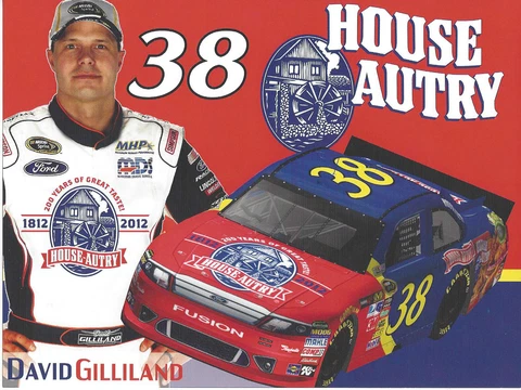 2012 DAVID GILLILAND "HOUSE AUTRY" #38 NASCAR SPRINT CUP SERIES POSTCARD Cover