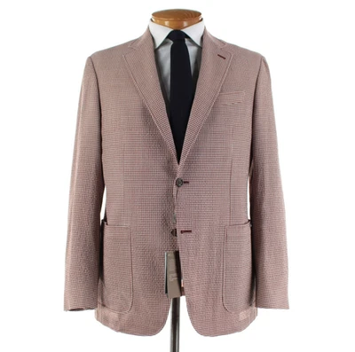 Abrigo deportivo Canali Kei nuevo con etiquetas mezcla de lana talla 52R (42R EE. UU.) a cuadros rojo pardusco Foto 1 de 4