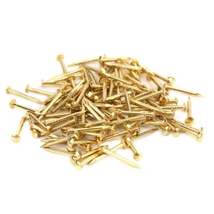 100Pcs Round Head Nail Brazen Brass DIY Craft Fastener Installation - Picture 1 of 7
