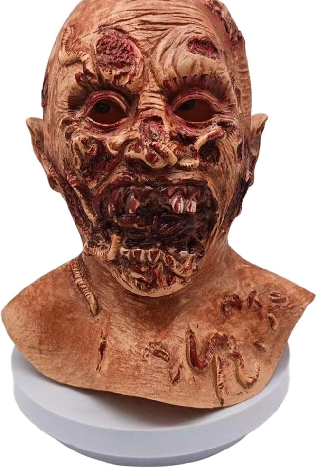 Máscara de látex zombi accesorios para jugar a rol en fiestas temáticas de terror casa embrujada Foto 1 de 2