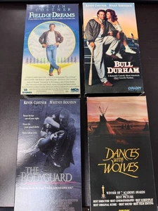 Kevin Costner VHS lot / Field of Dreams / Bodyguard/Bull Durham/ Dances w Wolves - Picture 1 of 3