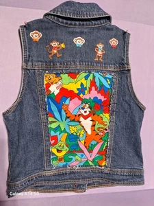 Vest Denim Jean Cat & Jack Intervened Customized Pretty Kids L 10/12 - Picture 1 of 4