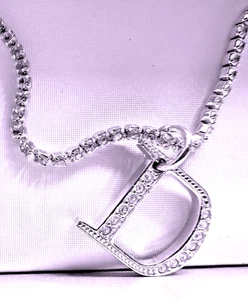 Christian Dior Vintage "D" Charm Diamanté Strass Armband mit OVP - Bild 1 von 13