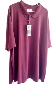 Men's Big & Tall Grand Slam Performance Burgundy 3 Button Polo Shirt NWTGS 4XLG - Picture 1 of 5