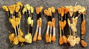DMC JP Coats Lot of 27 Embroidery Floss Yellow Mixed 445 745 223 444 972 743 783 - Picture 1 of 8