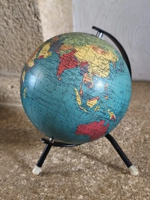 Ancienne Mappemonde Planisphère Globe Terrestre Taride Tripode Année 60 - Photo 1/4