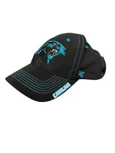 Carolina Panthers NFL Adjustable Hat Brand 47 Black Blue - Picture 1 of 6
