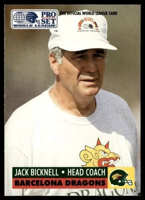 1991 Pro Set WLAF Jack Bicknell Barcelona Dragons #3 - Image 1 of 2