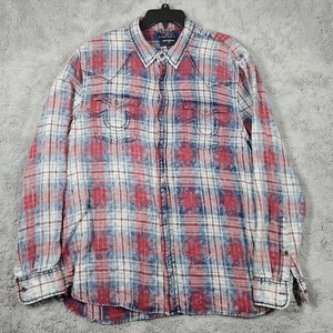 True Religion XXL Shirt Western Plaid Button Up Long Sleeve Slim - Picture 1 of 18