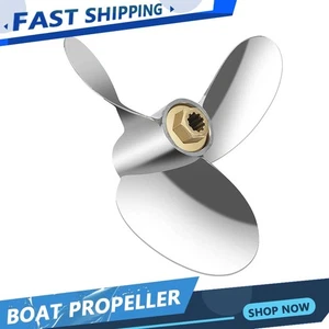 10.38x18P Chopper Stainless Boat Propeller Fit Yamaha Motor 20-30HP 10Tooth,RH - Picture 1 of 6