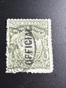 New Zealand Stamp 1907 Pictorial 1/2p Mt. Cook Issue Overprinted "OFFICIAL - Picture 1 of 2