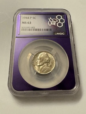 1944 P Jefferson War Nickel, MS 63, WWII Silver 5c Coin, USA - Image 1 of 2